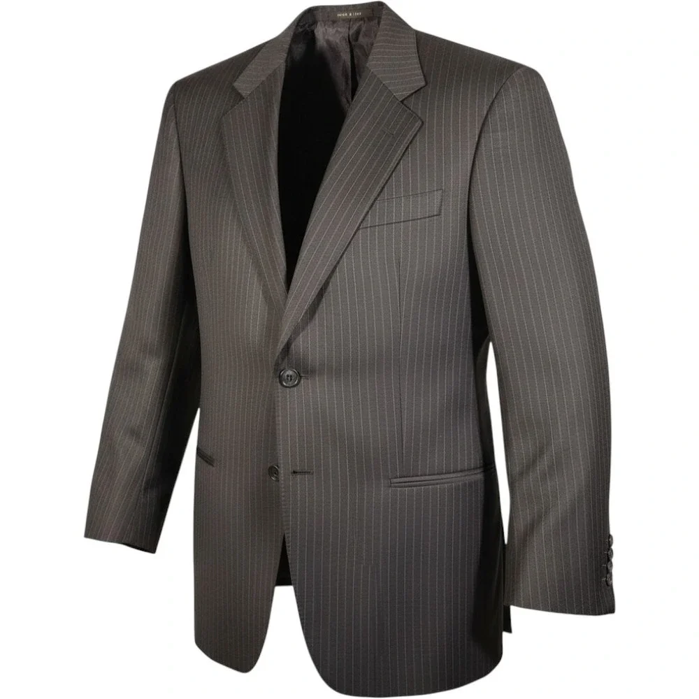 Armani Collezioni Blazer Mens 42R Gray Pinstripe Wool Suit Jacket Made in Italy